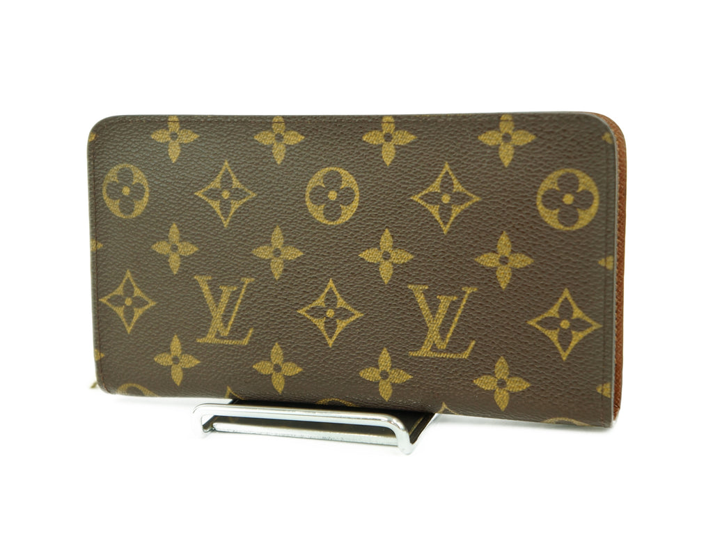 Louis Vuitton Monogram Canvas Porte Monnaie Leather Brown Zippy Long Wallet