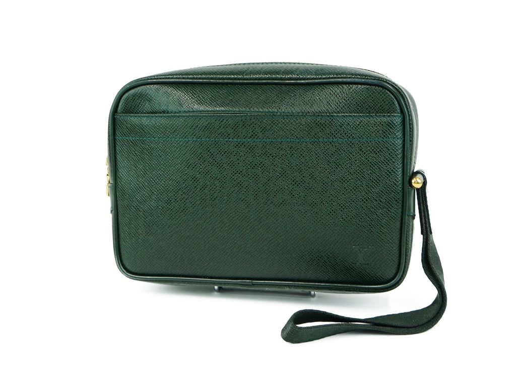 LOUIS VUITTON Taiga Kaluga Green Clutch Bag M30812