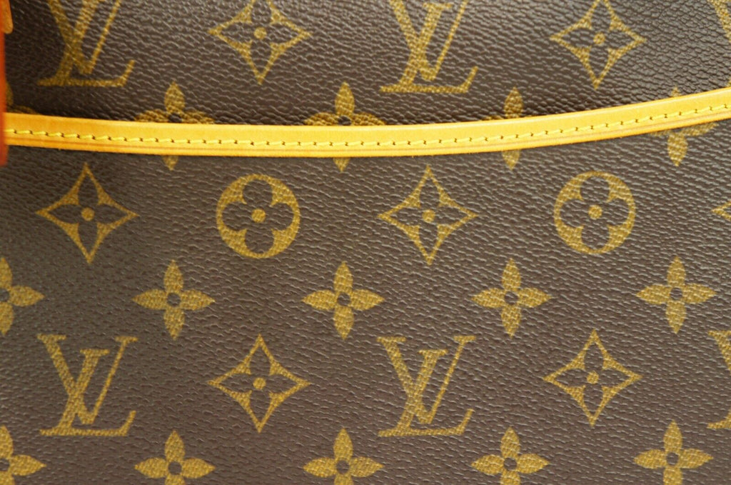 LOUIS VUITTON Deauville Monogram Canvas Leather Brown Hand Bag