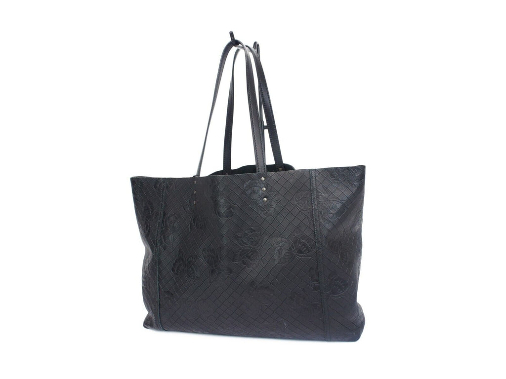 Bottega Veneta Tote Intreccio Butterfly Leather Black Shoulder Bag