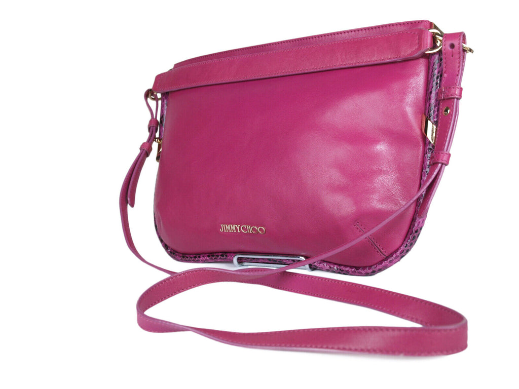 JIMMY CHOO Leather Pink Crossbody Shoulder Bag JS0037